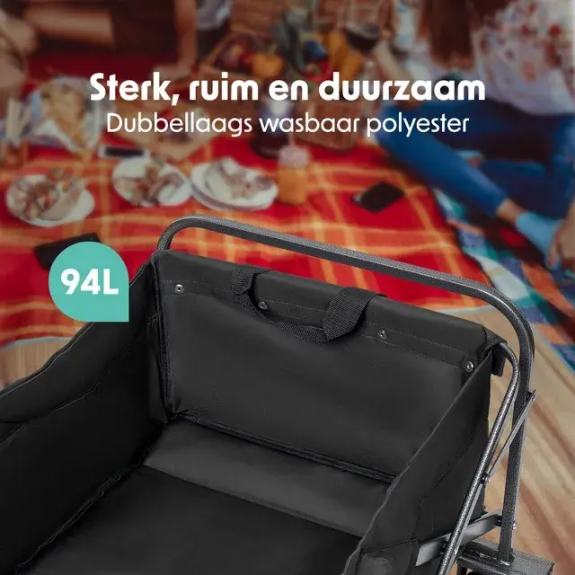 Bolderkar – 80KG – 94L – Zwart