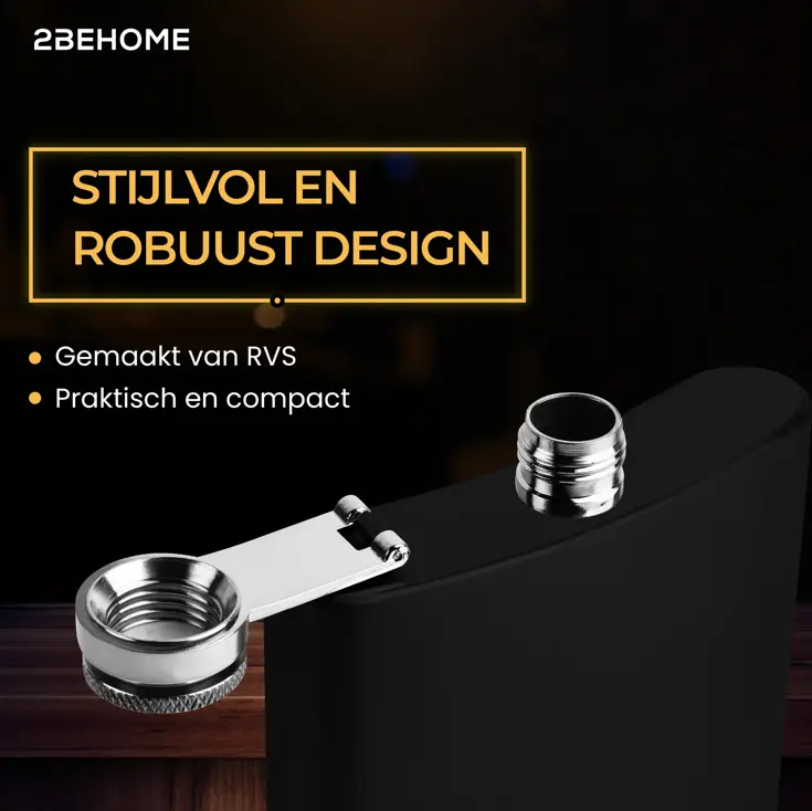 Heupfles met opbergdoos en shotglazen