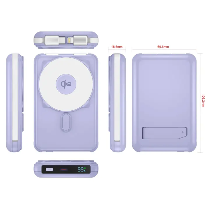 NovaMag Qi2 Powerbank 10.000mAh — Paars