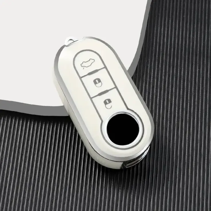 TPU Sleutelhoesje voor Fiat / Abart wit A3
