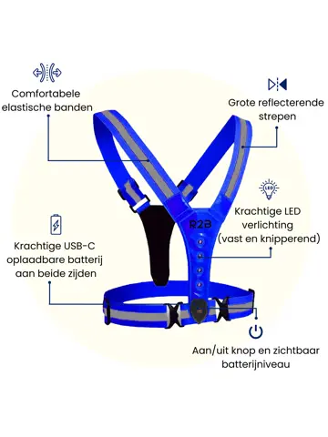 Hardloopvest met verlichting oplaadbaar
