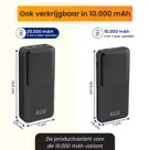 R2B Powerbank 20000 mAh met Ingebouwde Kabels
