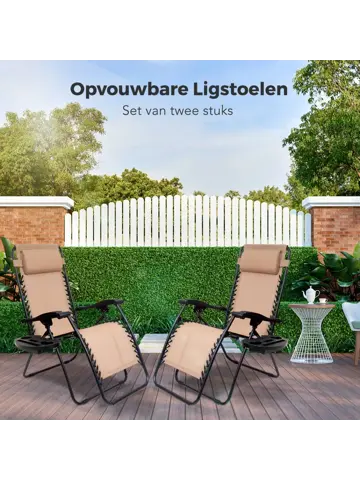 LifeGoods Opvouwbare Tuinstoelen