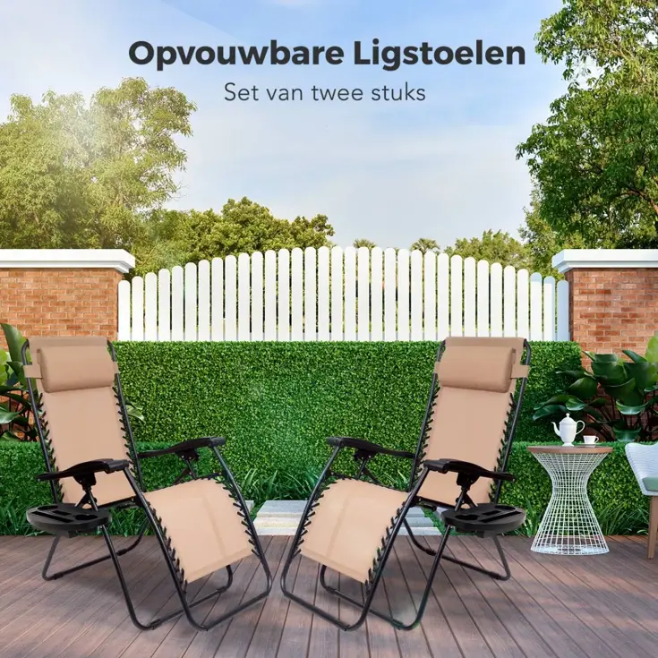 Opvouwbare Tuinstoelen – Beige