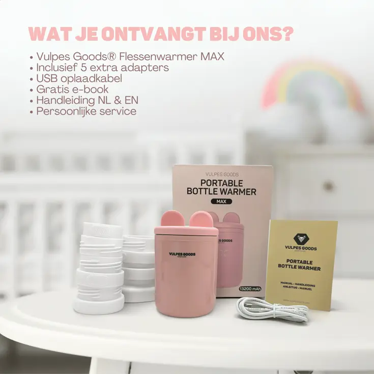 Flessenwarmer Roze Onderweg - MAX - 13200 mAh