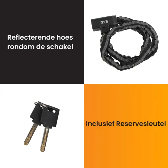 Fietsslot Reflecterend met twee sleutels - 115 cm