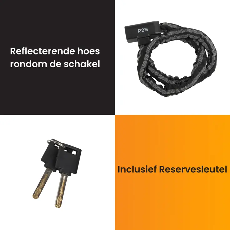Fietsslot Reflecterend - 115 cm - Kettingslot