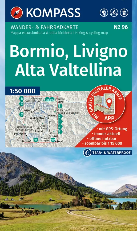 Wandelkaart WK96 Bormio - Livigno