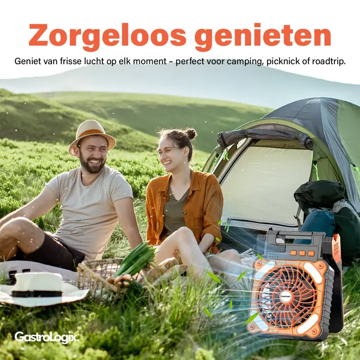 3-in-1 Zonnepaneel Powerbank Ventilator