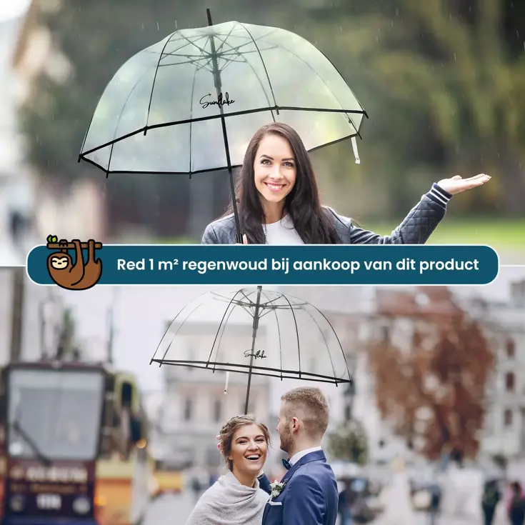 Doorzichtige Koepelparaplu