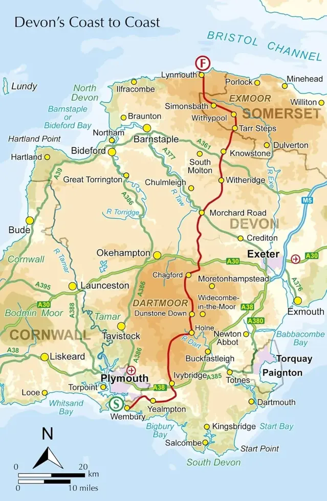 Kaartgids Booklet Two Moors Way Map