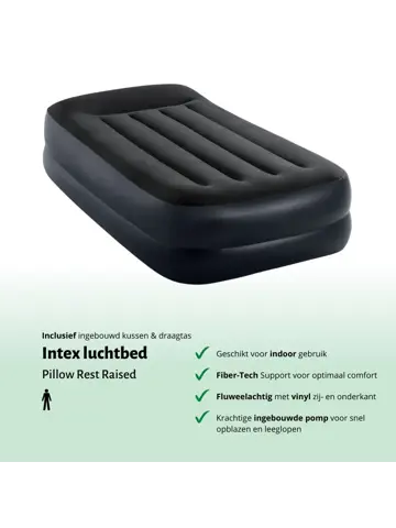 Luchtbed - Intex Raised - 1P - 99x191 + Pomp