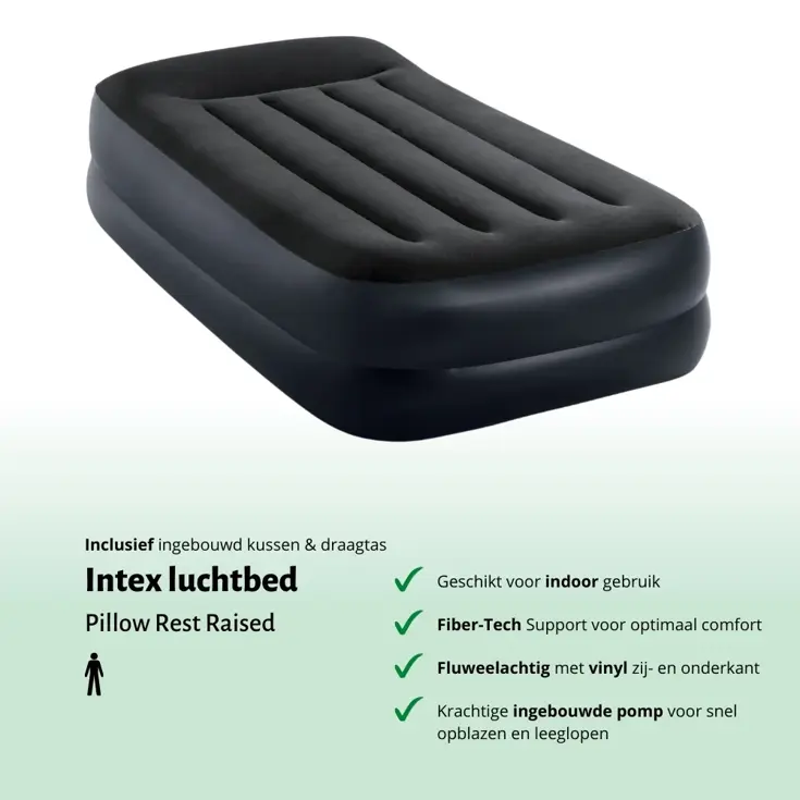 Luchtbed - Intex Raised - 1P - 99x191 + Pomp