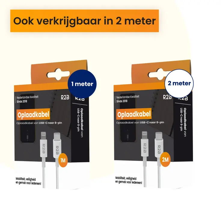 USB-C naar Lightning Kabel - 1 Meter
