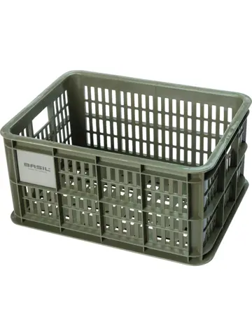 Basil fietskrat S moss green 17.5L recycled