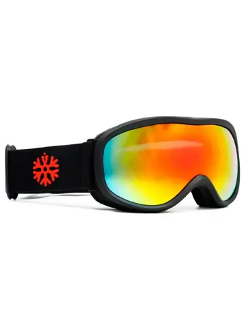 Kinder Skibril - Zwart - Rood spiegelglas