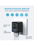 Travel Y20 - Wereldstekker - 200+ landen 4 USB