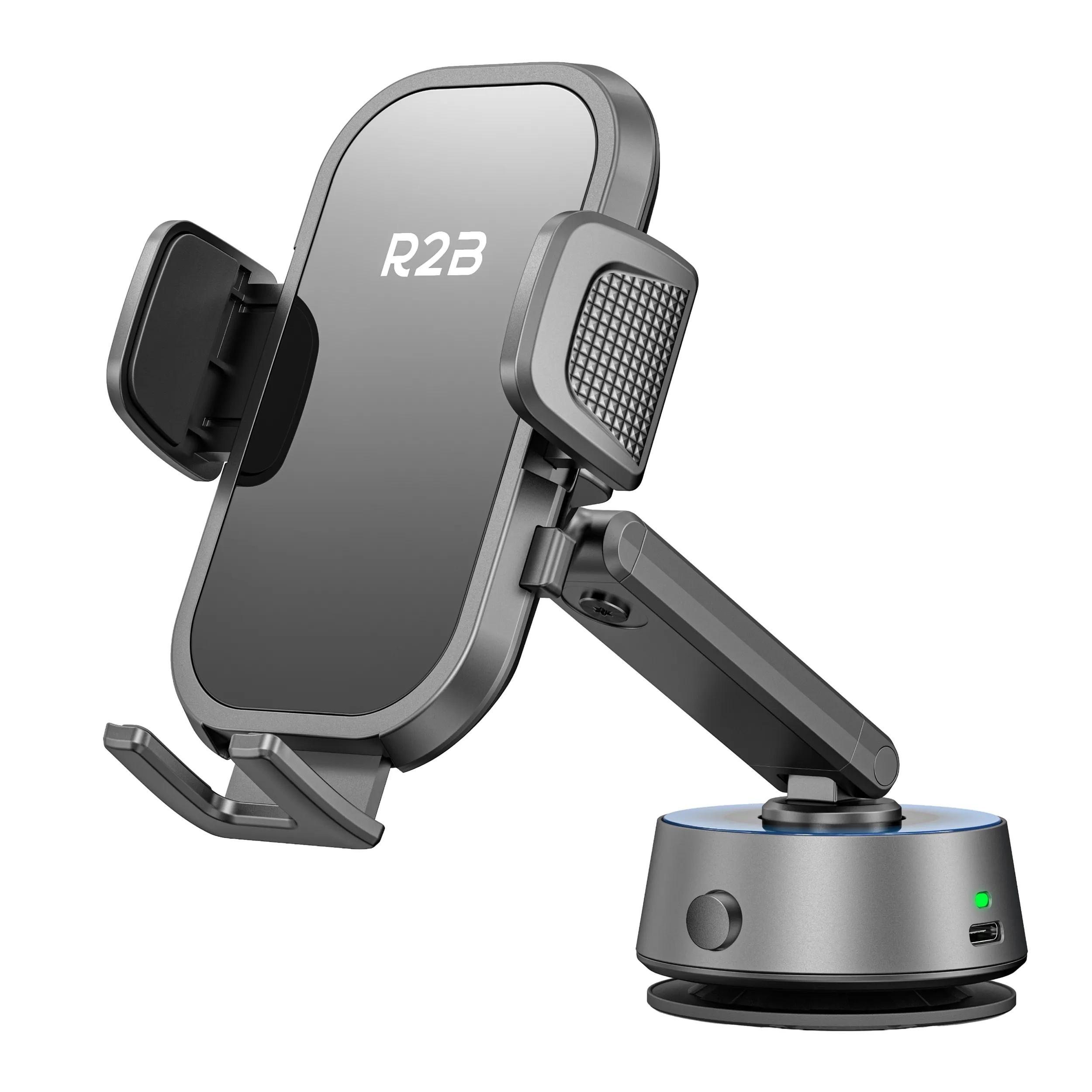 R2B  Telefoonhouder Auto, Elektrische Zuignap  Zwart