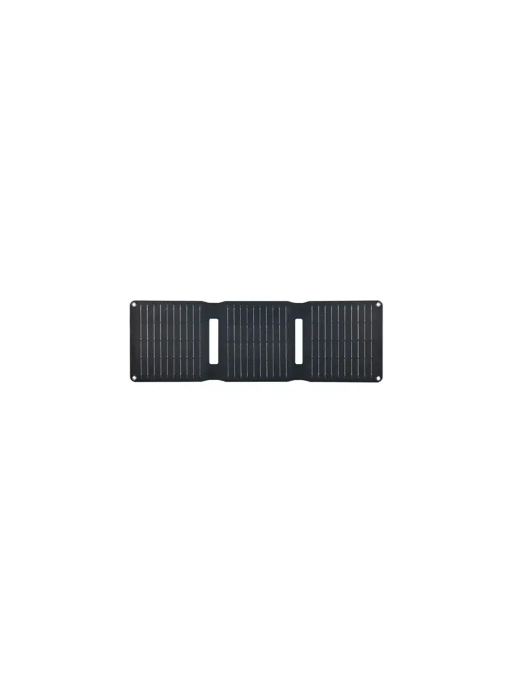 Draagbare zonne-oplader met usb-c poort zwart