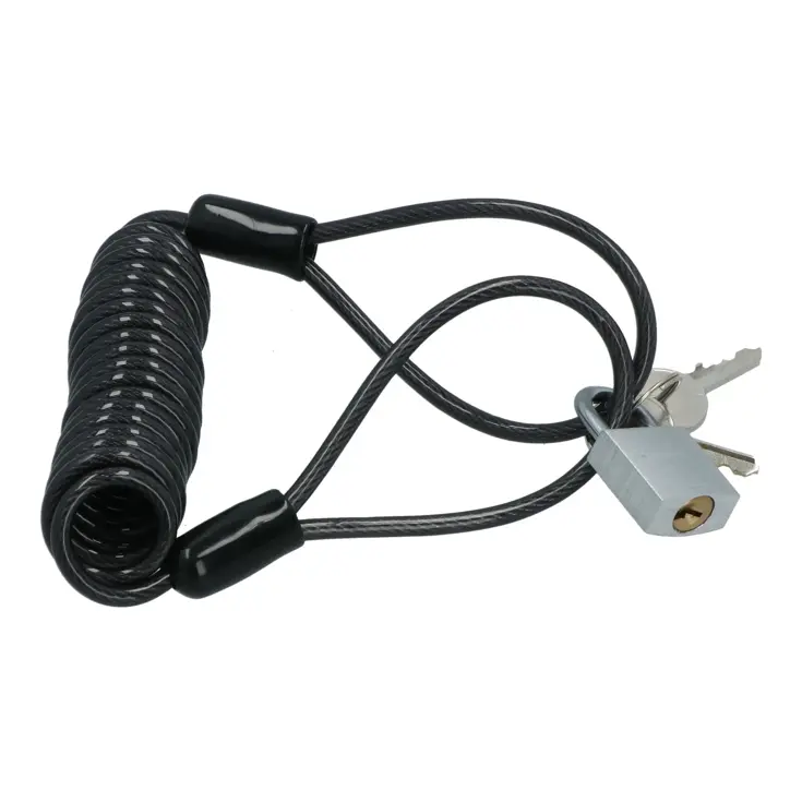Spiraalslot 150 cm, 4 mm diameter, 2 sleutels