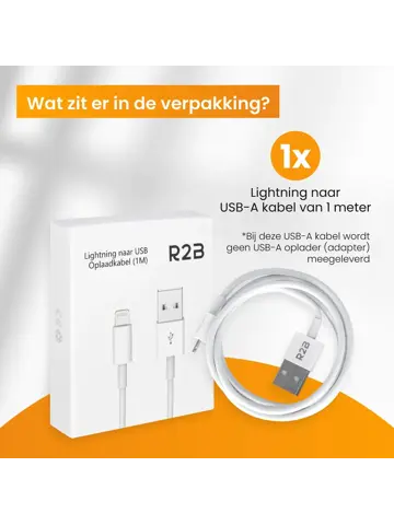 USB-A naar Lightning Kabel - 1 Meter