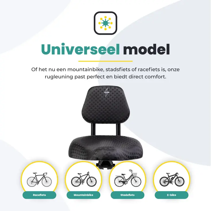 Voltano Fietszadel met Rugleuning