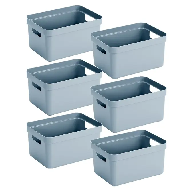 Sigma home - Opbergbox - 13L blauw - 6-delig