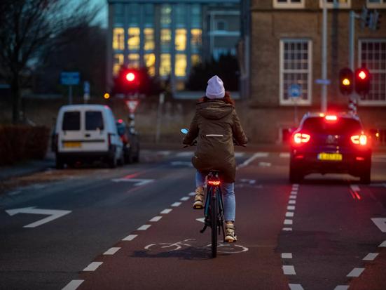 Fietser in het donker