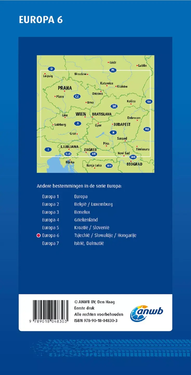 ANWB Wegenkaart Hongarije, Slowakije en Tsjechië