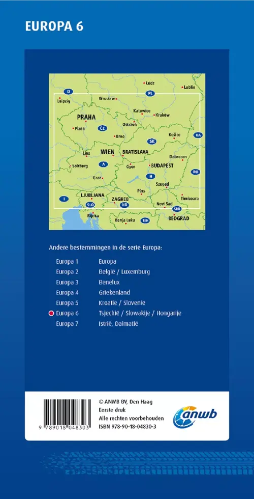 ANWB Wegenkaart Hongarije, Slowakije en Tsjechië