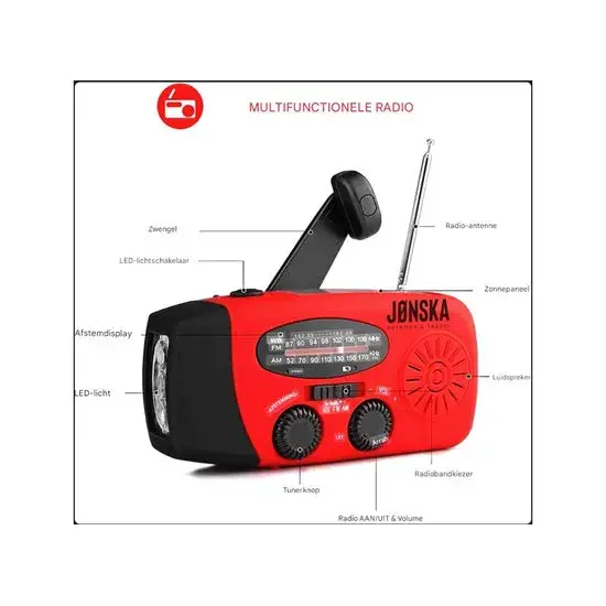 Opwindbare Noodradio - 2000 mAH
