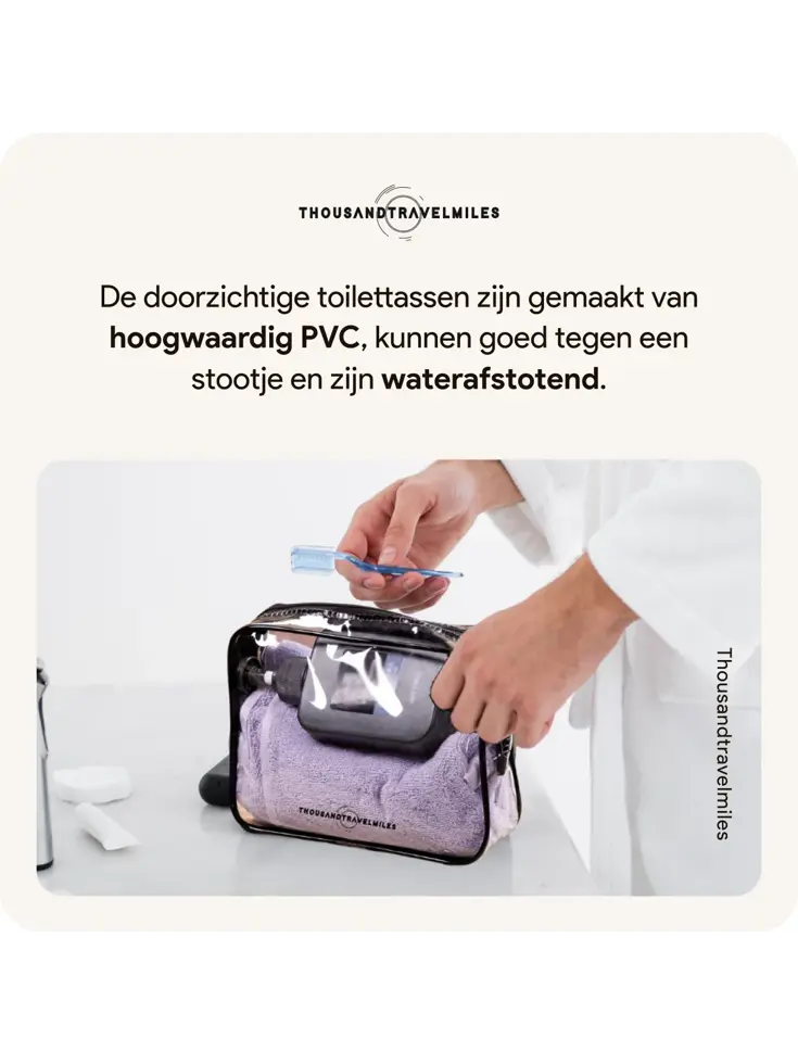 Doorzichtige Reis Toilettas - Set van 3 Stuks